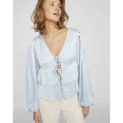 VILA dame bluse VIMALUNA - Kentucky blue