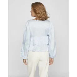 VILA dame bluse VIMALUNA - Kentucky blue