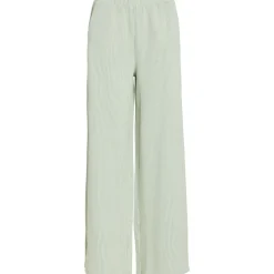 VILA dame bukser VISTRIPLO - Silt Green Stripes BIRCH