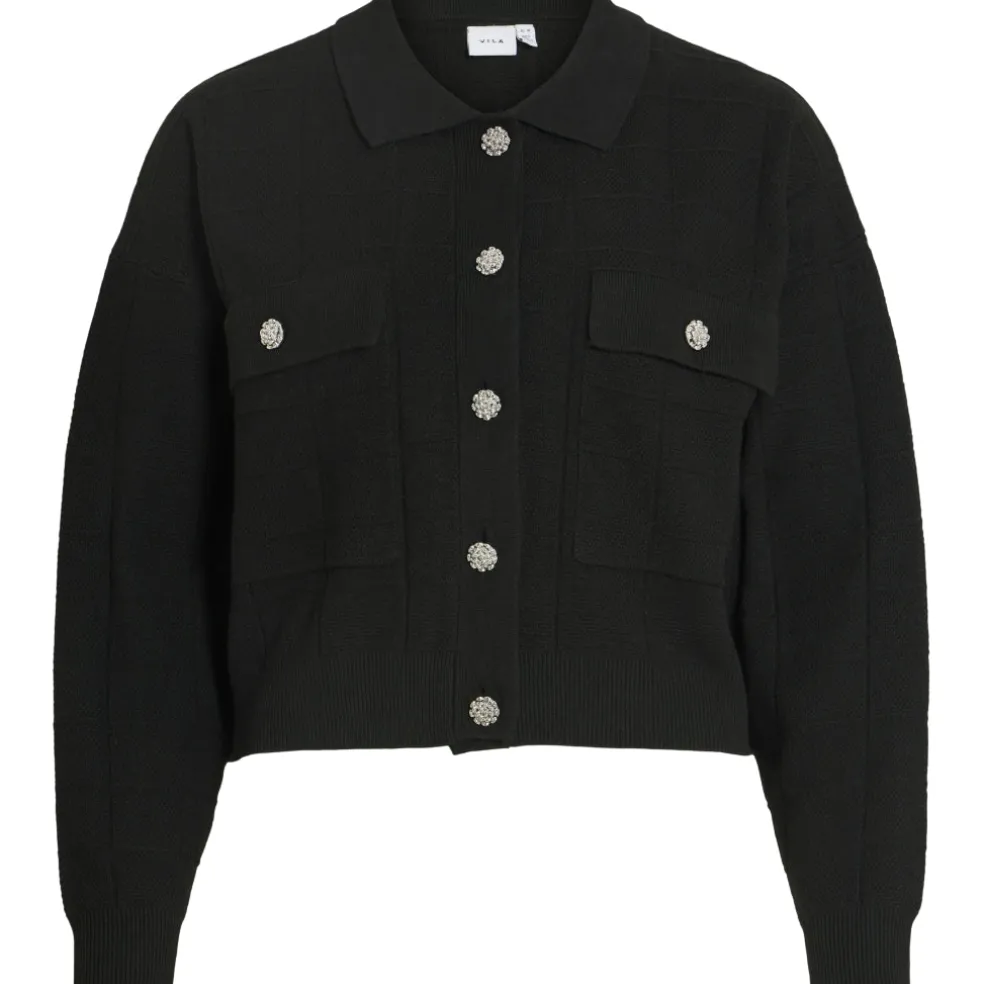 VILA dame cardigan VIJULISA - Black Beauty