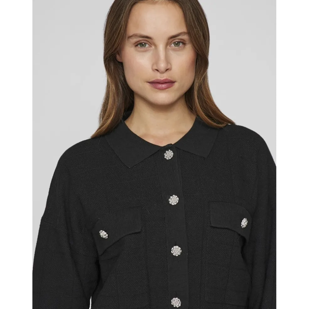 VILA dame cardigan VIJULISA - Black Beauty