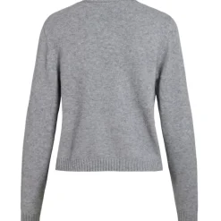 VILA DAME CARDIGAN VIRIL SHORT L/S KNIT CARDIGAN-NOOS - Medium grey melange
