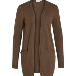 VILA dame cardigan VIRIL - Crocodile DARK MELANGE