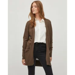 VILA dame cardigan VIRIL - Crocodile DARK MELANGE