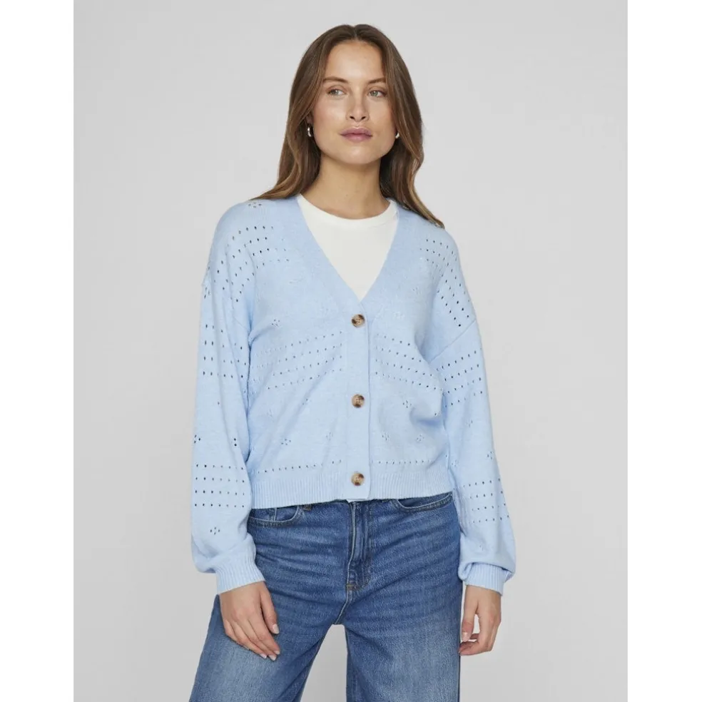 VILA dame cardigan VIRIL - Kentucky Blue MELANGE