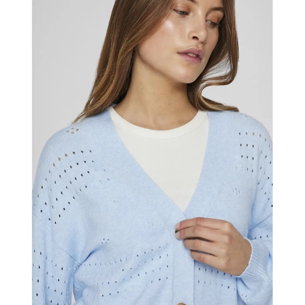 VILA dame cardigan VIRIL - Kentucky Blue MELANGE