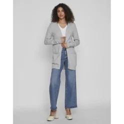 VILA dame cardigan VIRIL - Light Grey Melange