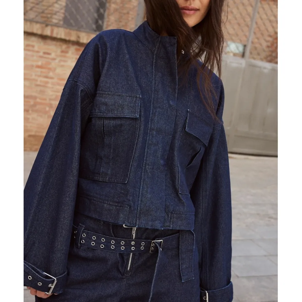 Vila dame denim jakke VIADONNA - Dark Blue Denim