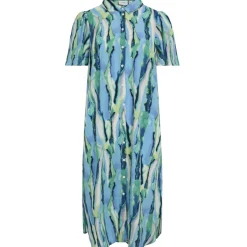 VILA dame kjole VIJONA - Cloud Dancer BLURRY GRAPHIC