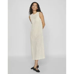 VILA dame kjole VIKALVIN - Birch