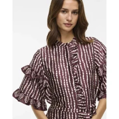 VILA dame kjole VIKAVAS - Fig Birch