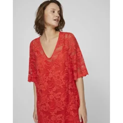 VILA dame kjole VILORNA - Poppy Red