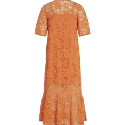 VILA dame kjole VINALINA - Sun Orange