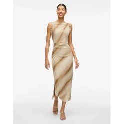 VILA dame kjole VIRIKKE - Birch BROWN