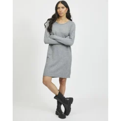 VILA dame kjole VIRIL - Medium grey melange