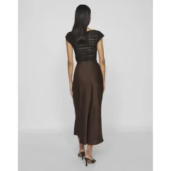 VILA dame nederdel VIELLETTE - Coffee Bean