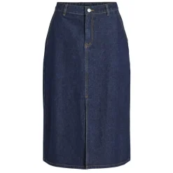Vila dame nederdel VIKIRA - Dark Blue Denim