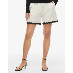 VILA DAME SHORTS VIMANDA - Birch Black Beauty