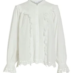 VILA dame skjorte VIANGLASSI - Snow white