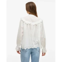 VILA dame skjorte VIANGLASSI - Snow white