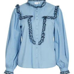 VILA dame skjorte VIJANNE - Blissful Blue Navy blazer
