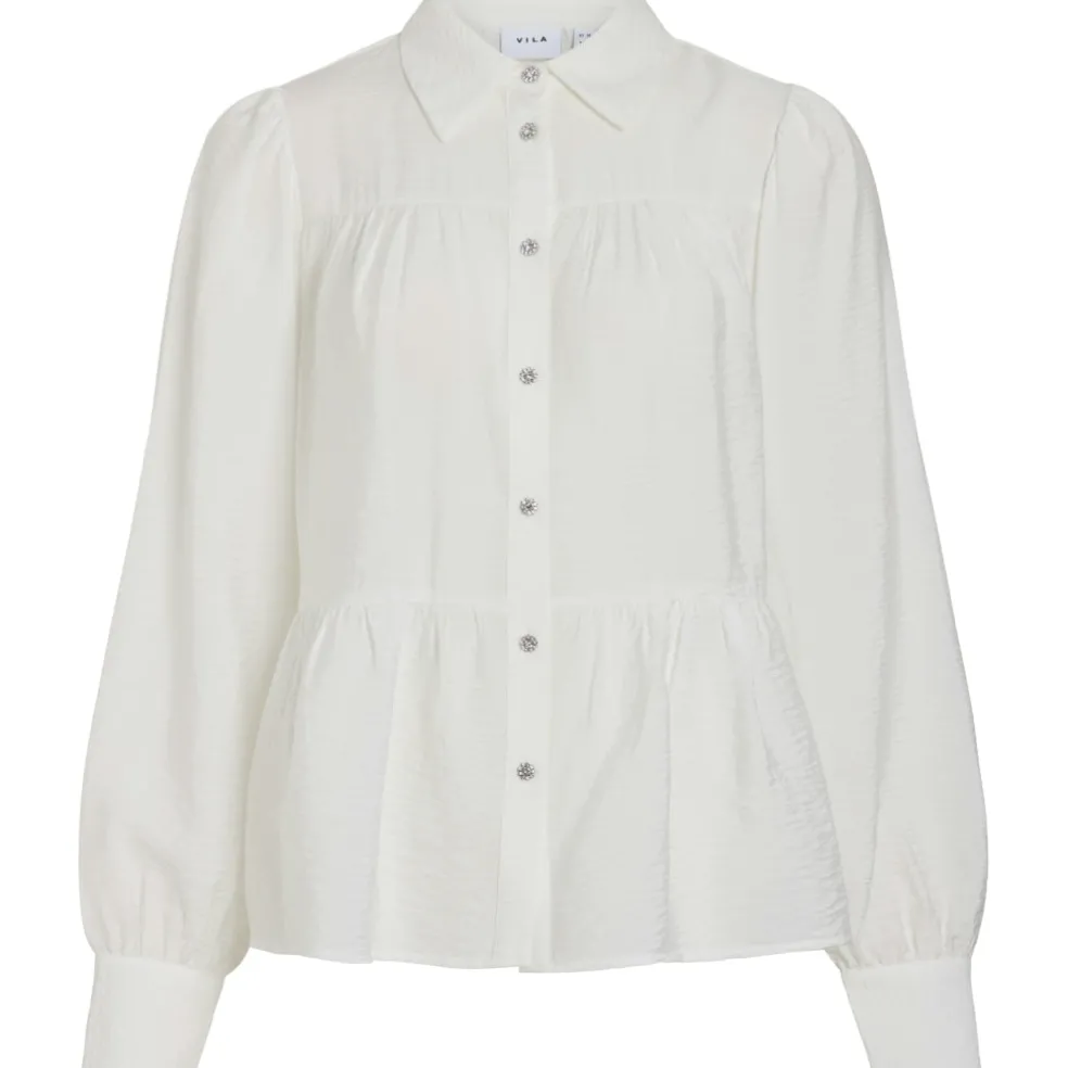 VILA dame skjorte VIKATRIA - Cloud Dancer
