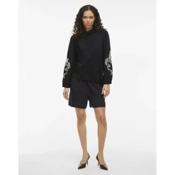 VILA dame skjorte VIVESTA - Black Beauty Detail Snow white