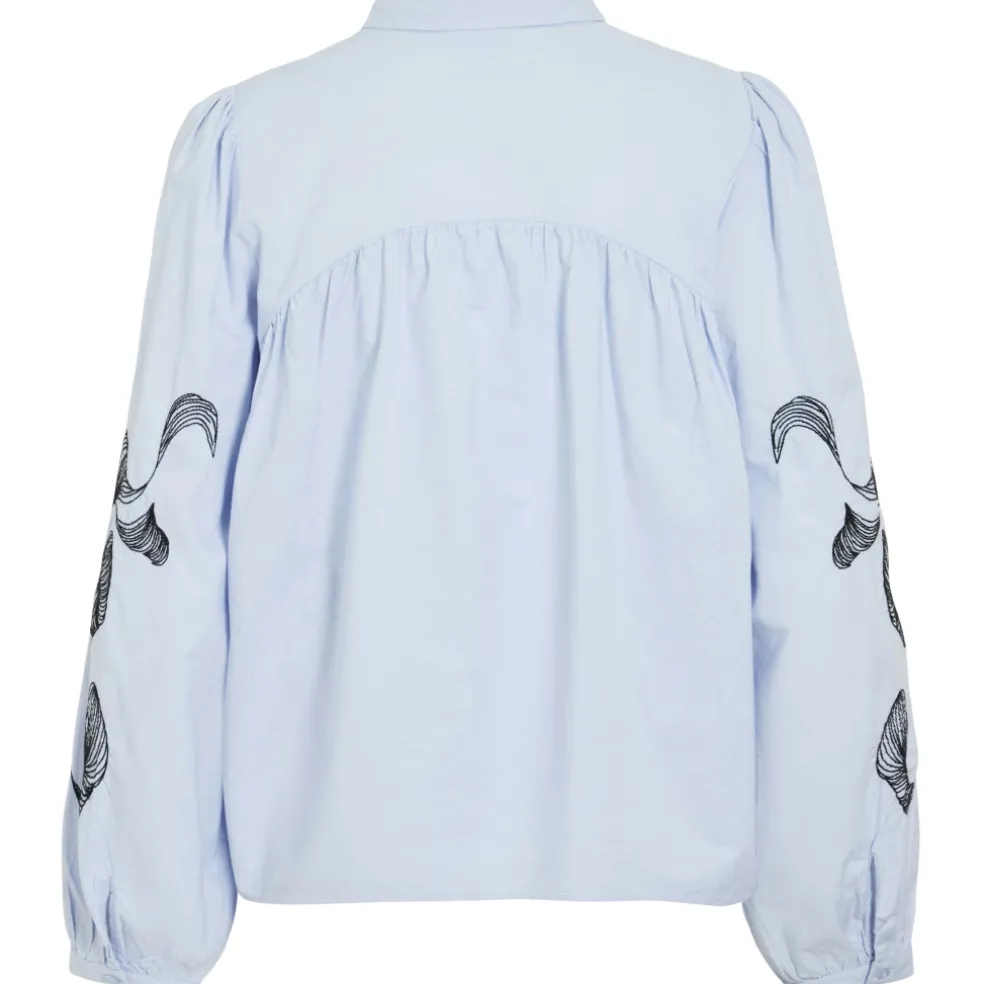 VILA dame skjorte VIVESTA - Kentucky Blue Detail Black beauty