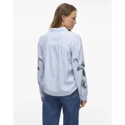 VILA dame skjorte VIVESTA - Kentucky Blue Detail Black beauty