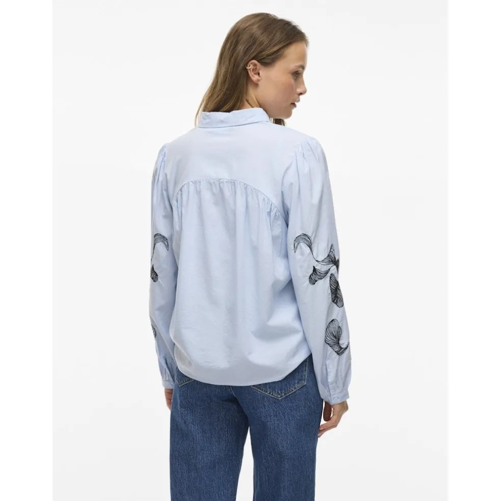 VILA dame skjorte VIVESTA - Kentucky Blue Detail Black beauty