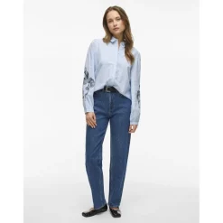 VILA dame skjorte VIVESTA - Kentucky Blue Detail Black beauty