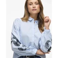 VILA dame skjorte VIVESTA - Kentucky Blue Detail Black beauty