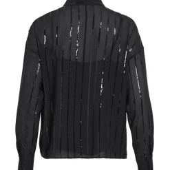 VILA Dame Skjorte VIVilovana - Black Beauty BLACK SEQUINS