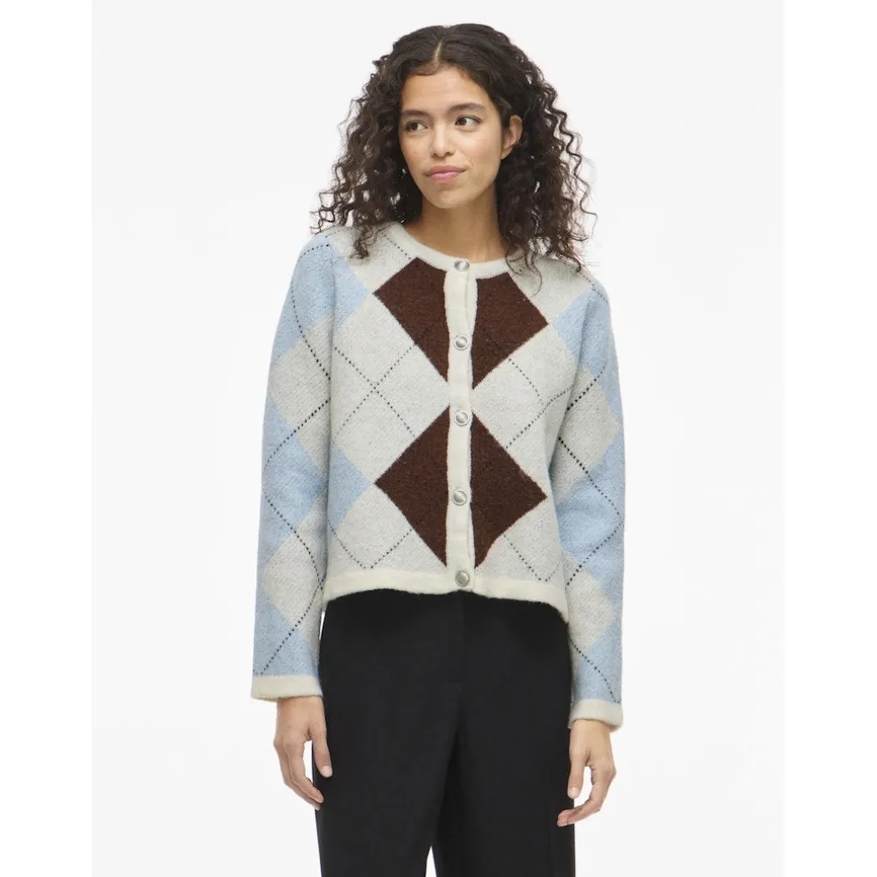 Vila dame strik cardigan VIKAYLA - Birch