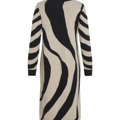 VILA dame strik kjole VITIF - Natural Melange Detail:BLACK/ANIMAL