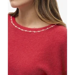 Vila dame strik trøje VISTELLA - Hibiscus