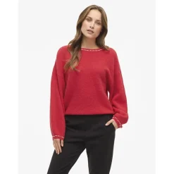 Vila dame strik trøje VISTELLA - Hibiscus