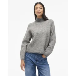 Vila dame strik VILORY - Medium grey melange