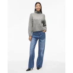 Vila dame strik VILORY - Medium grey melange