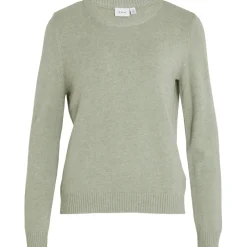 VILA dame strik VIRIL - Oil Green MELANGE