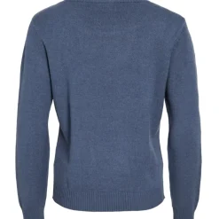 VILA dame strik VIRIL - Vintage Indigo Dark Melange