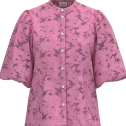 VILA DAME TOP VIAGGA - Sangria Sunset JACQUARD