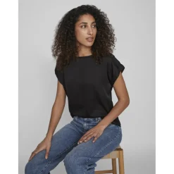 VILA dame top VIELLETTE - Black
