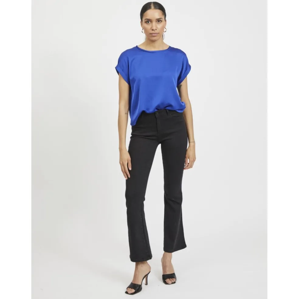 VILA dame top VIELLETTE - Mazarine Blue
