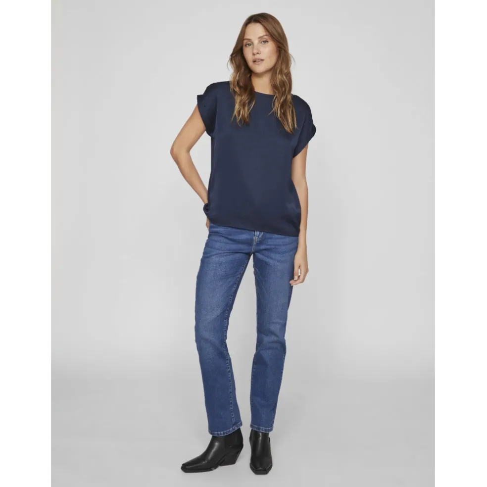 VILA dame top VIELLETTE - Navy Blazer