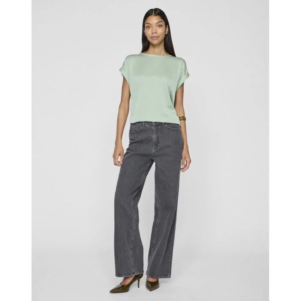 VILA dame top VIELLETTE - Silt Green