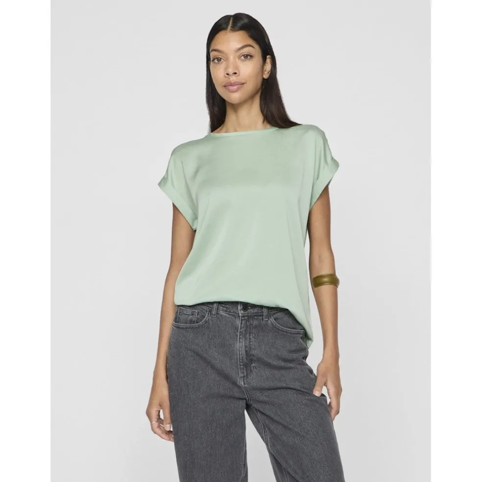 VILA dame top VIELLETTE - Silt Green