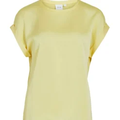 VILA dame top VIELLETTE - pale banana