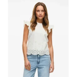 Vila dame top VIHORTENSA - Snow white