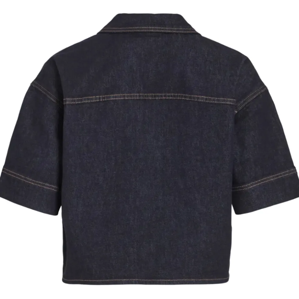 VILA DAME TOP VILEVA - Dark Blue Denim